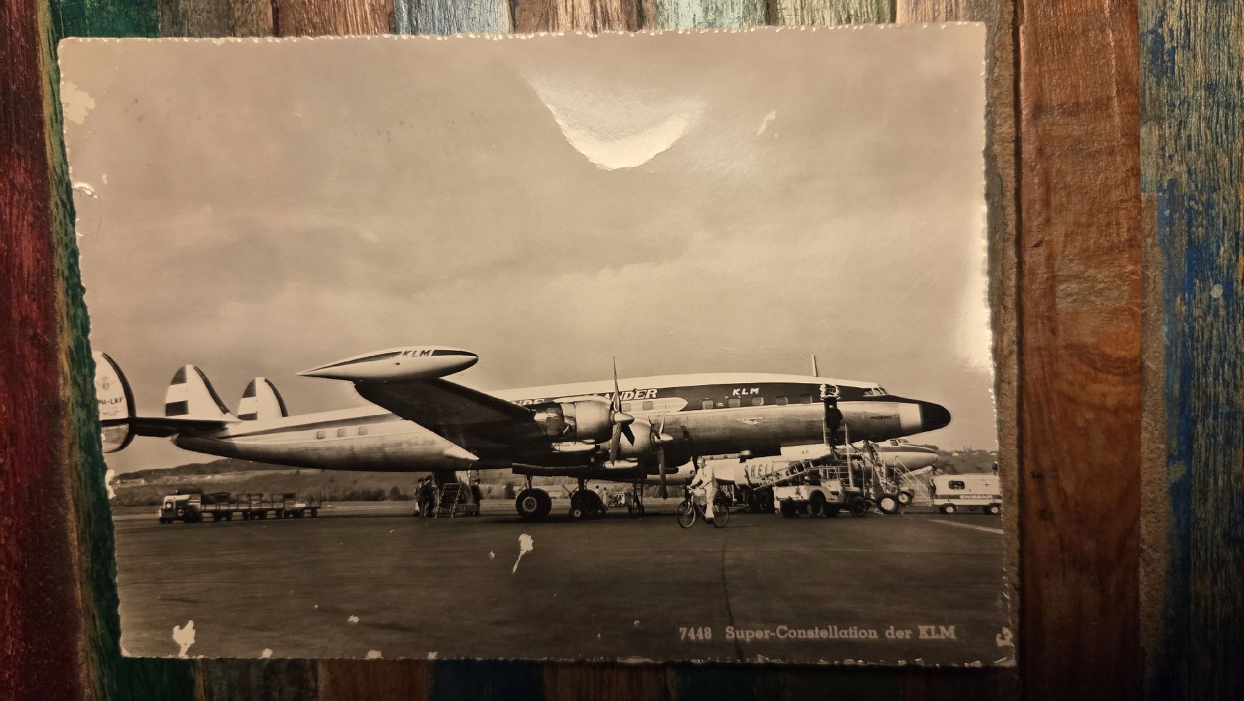 Cartoline postali: 1957 Ansichtskarte Super-Constellation der KLM – Usato da Arni AG venduto da Moth68