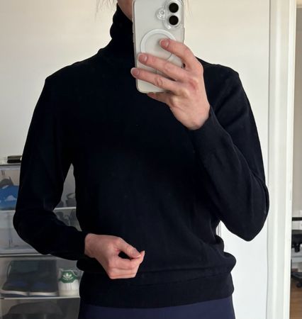 Sand Rollkragenpullover Merinowolle marineblau XS S