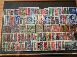 CH-PJ Briefmarken gestempelt auf 2 Karten A2 gemäss Bilder