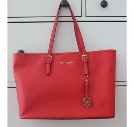 Sac Michael Kors cabas Jet Set rouge orangé