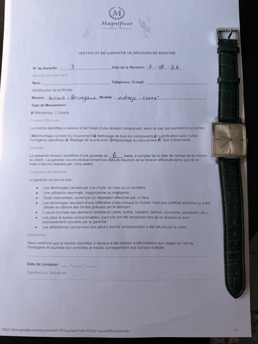 Girard-Perregaux Uhren: Girard perregaux TV SERVICED – Gebraucht aus Nyon von Old_time 1