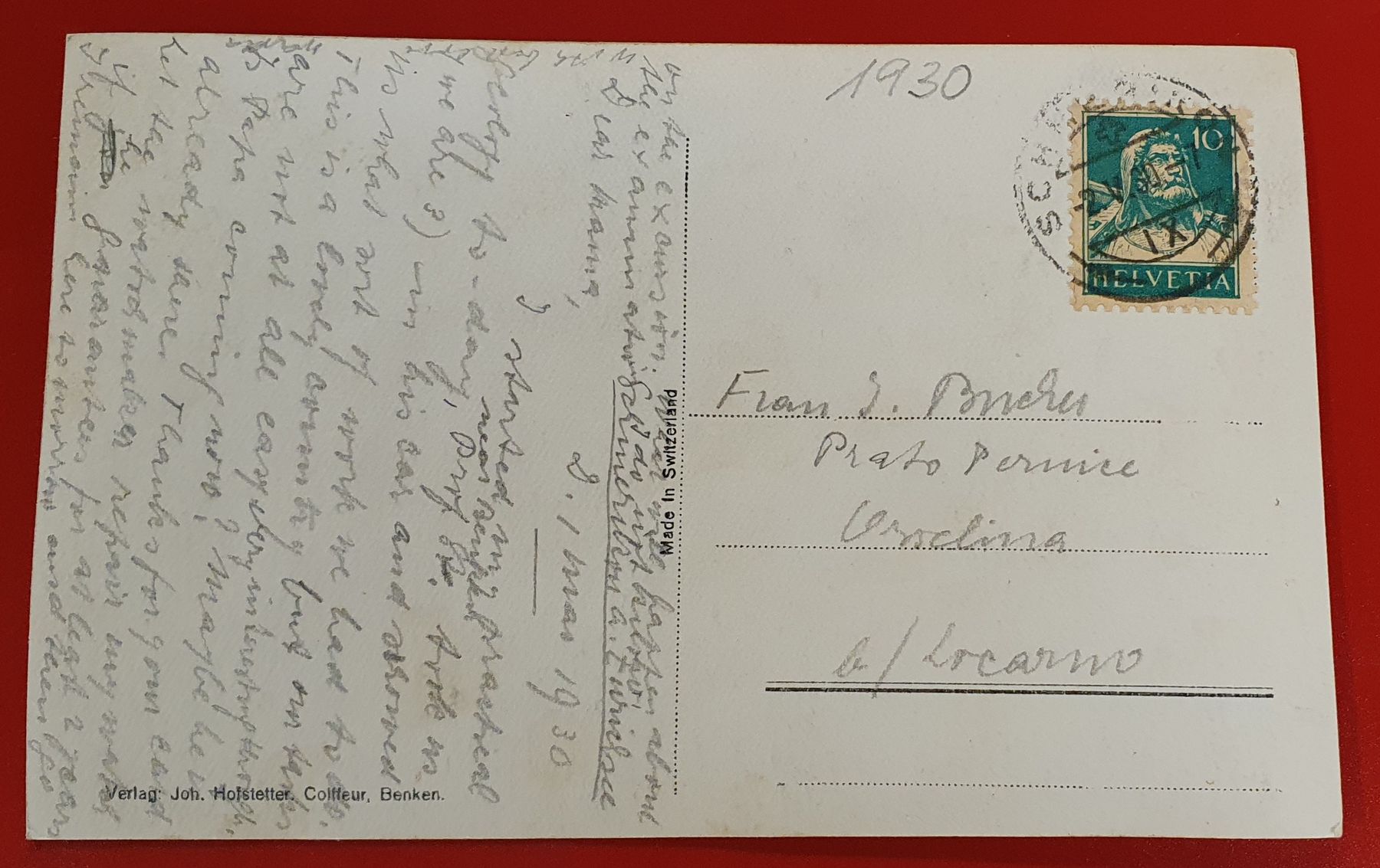 Cartoline postali: Benken 1930 – Usato da Kreuzlingen venduto da Rschweiz1 1
