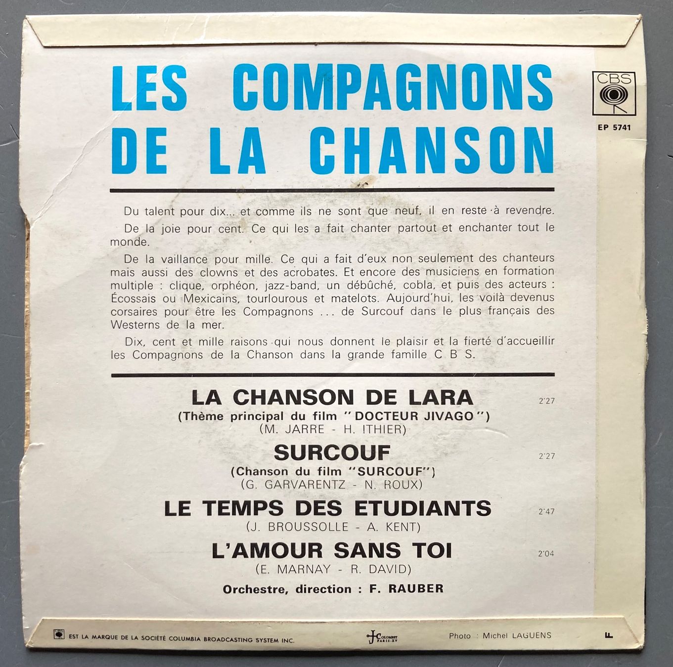 Dischi in vinile: LES COMPAGNONS DE LA CHANSON - LA CHANSON DE LARA – Usato da Poliez-Pittet venduto da Newtown-Records 1