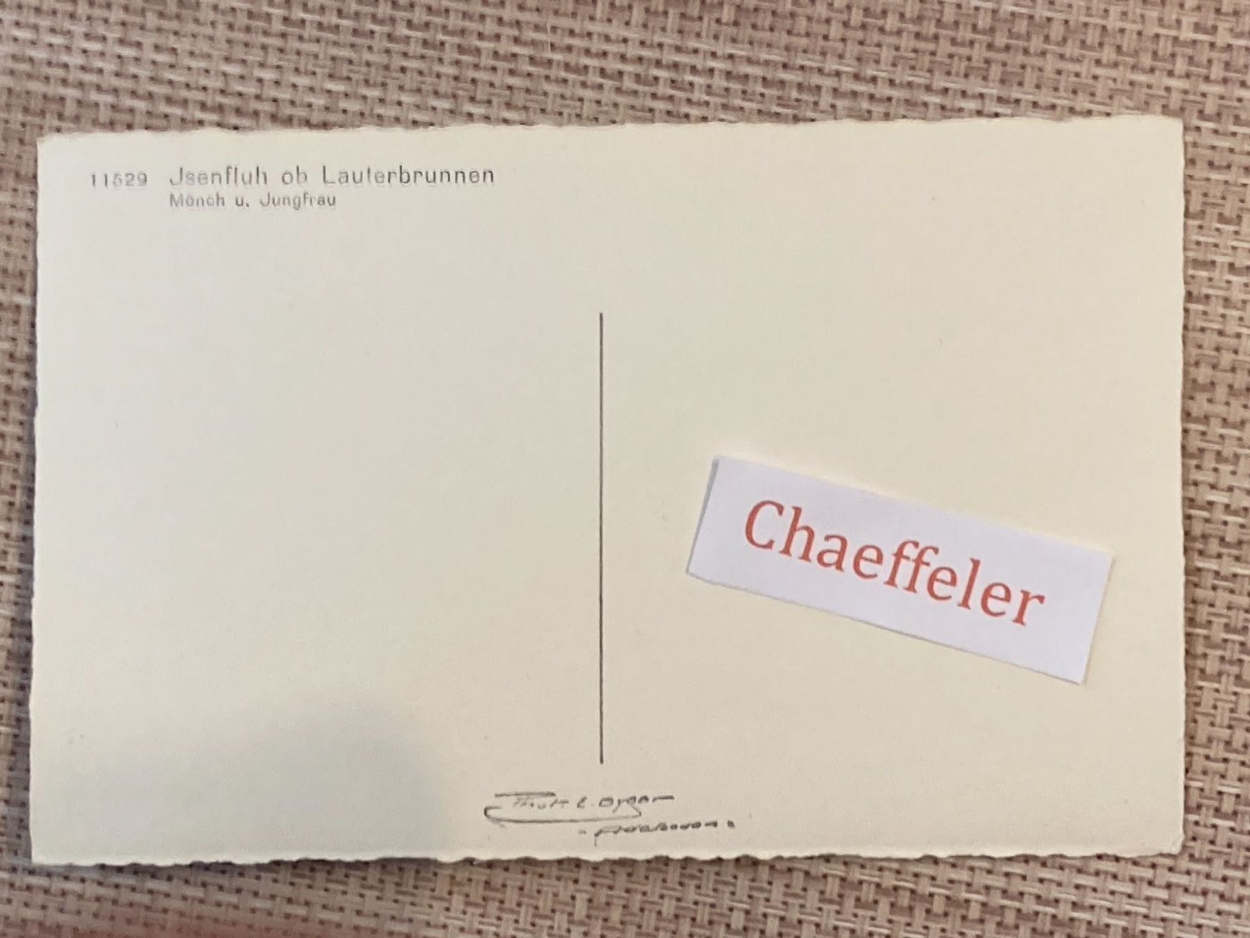 Cartoline postali: 11529 Jsenfluh ob Lauterbrunnen – Usato da Zürich venduto da Chaeffeler 1