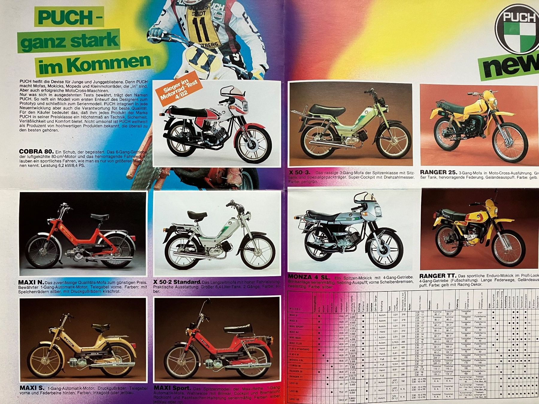 Strasse: Puch - Modellprogramm 80'er Jahre - Originalprospekt – Gebraucht aus Malans GR von Chueche427 1