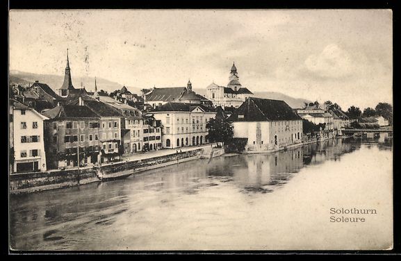 Cartes postales: Solothurn, Flussufer mit Stadthäusern u – D'occasion à Berlin par bartko-reher