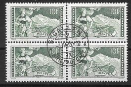 Viererblock 179 Jungfrau gestempelt St. Gallen 4.4.1933