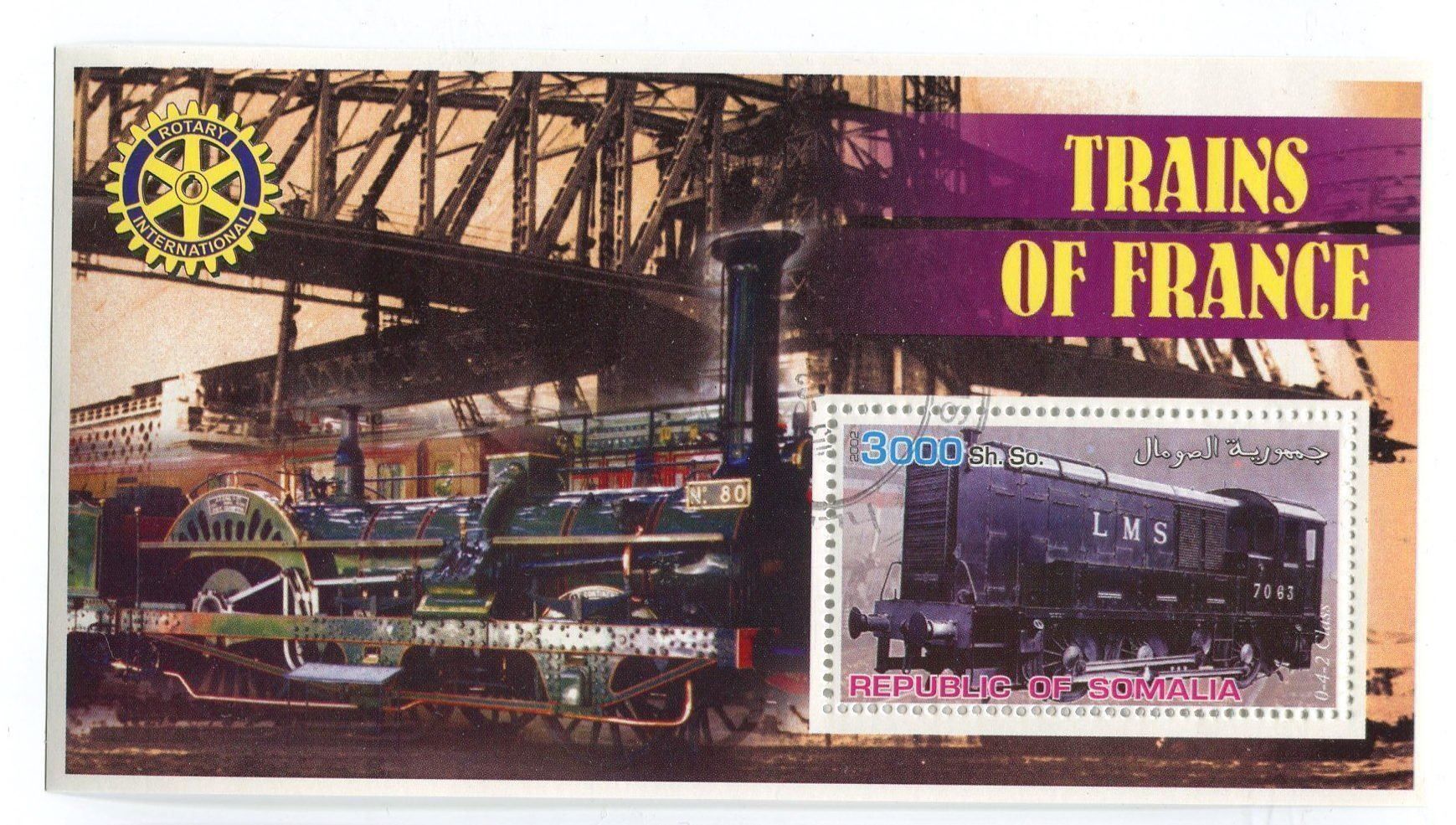 Alle Briefmarken: Block "Eisenbahn. Frankreich". Somalia. – Neu und originalverpackt aus Basel von Butsch5