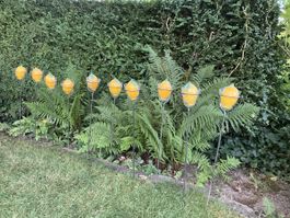10 Windlichter mit massivem Eisengestell für Gartenparty