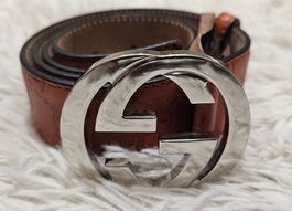 Gucci Gürtel Interlocking G braun Leder