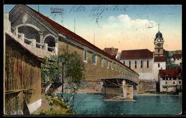 AK Eglisau, Gedeckte Holzbrücke und Kirche