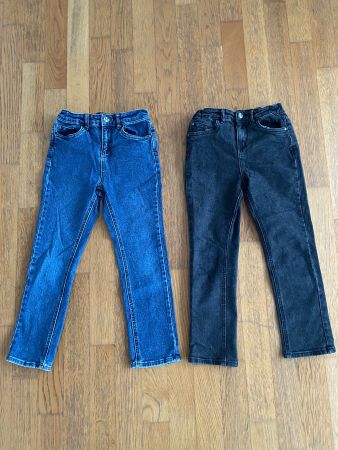 2 Kinderhosen, Jeans, Gr 128, verstellbare Taille