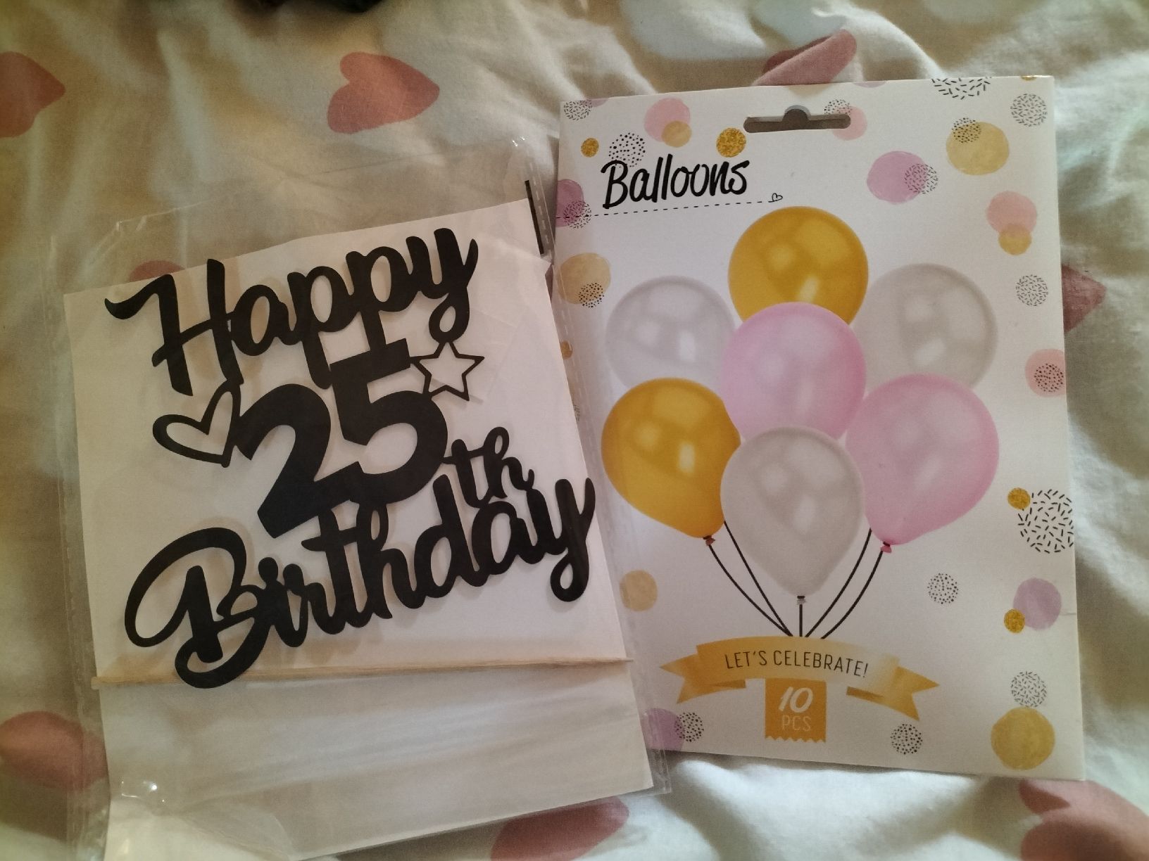 Tutte le decorazioni: ballons + cake Topper 25 ans – Nuovo e nell'imballaggio originale da Gillarens venduto da Emy_28