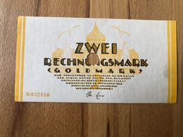 Zwei Rechnungsmark Goldmark 1923 Mannheim Topzustand Selten