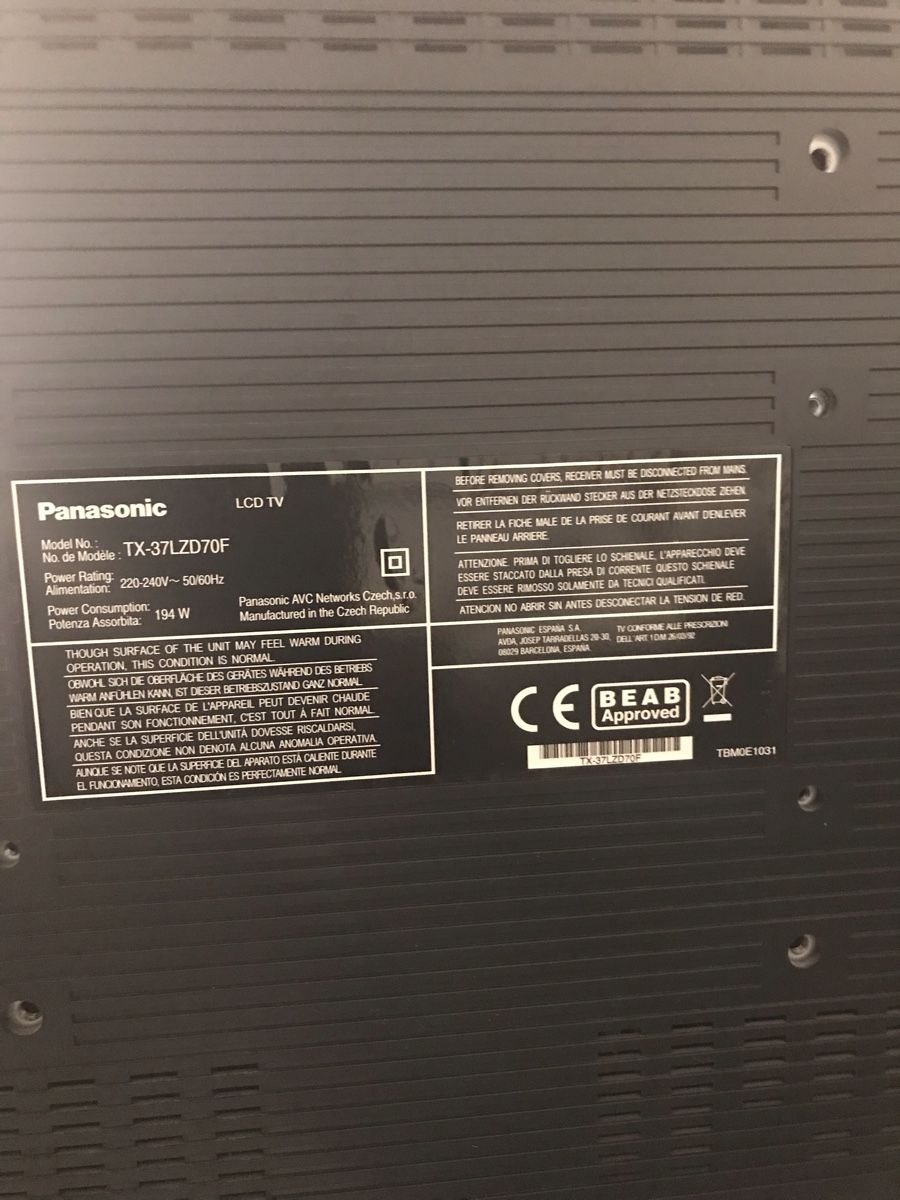 Panasonic Televisori: TV Panasonic LCD TX-37 LZD70F – Usato da Sirnach venduto da Famisa 4