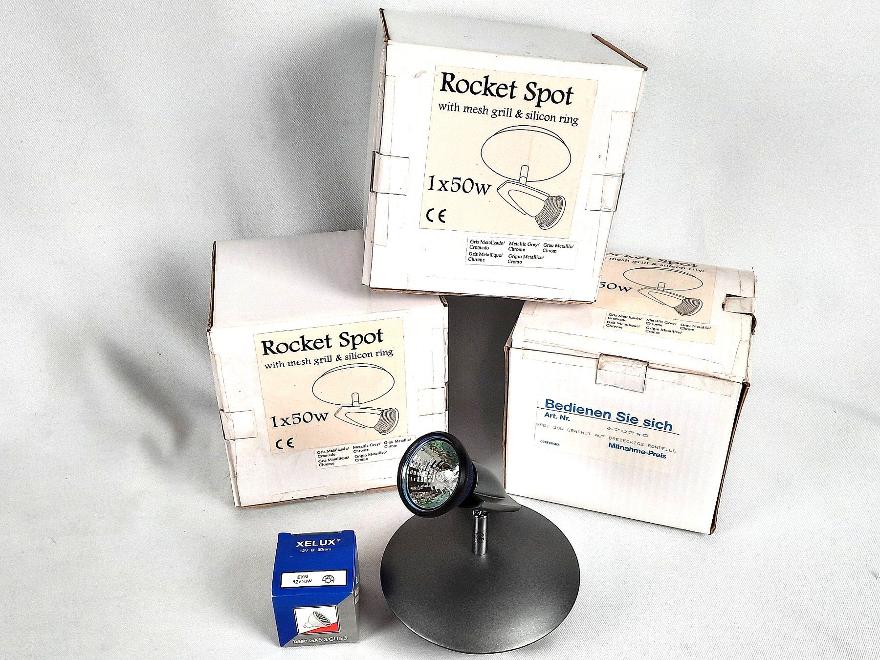 Lampen: 3er-Set Halogen-Spots "Rocket Spot" 50W – Graphit – Gebraucht aus Beinwil am See von Restwert_Beinwil