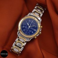 Vintage Michel Jordi Ethno Chrono Blau