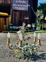 Deckenlampe Blumenmotiv Metall 4 Flammig Vintage Zustand