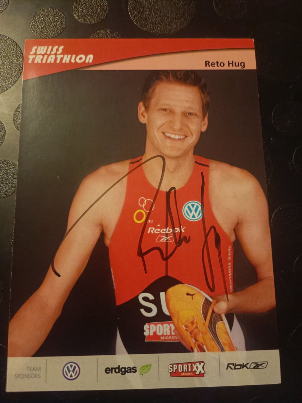 Autografi: Reto Hug - Triathlet - handsignierte alte Karte – Usato da Menziken venduto da Artographs