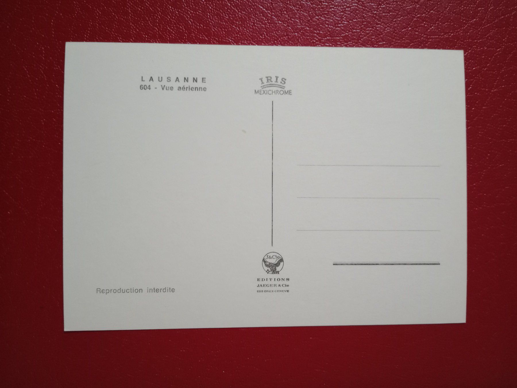 Cartoline postali: Lausanne Flugaufnahme – Usato da Küttigen venduto da Melisch1000 1