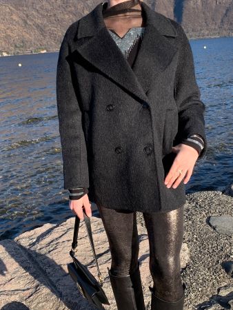 Chic Cappotto corto in Tweed 100% Lana-M/L-nuovo