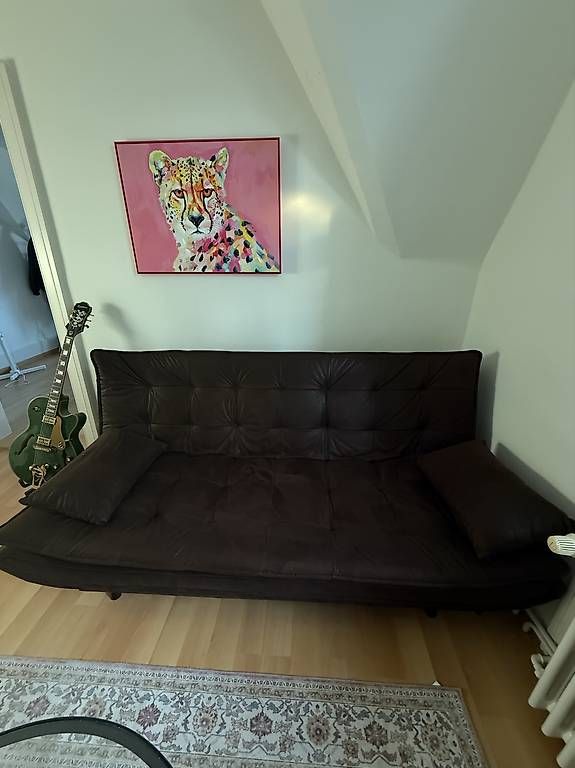 Divani: SCHLAFSOFA Lederlook Dunkelbraun – Usato da Luzern venduto da mil_xw6g