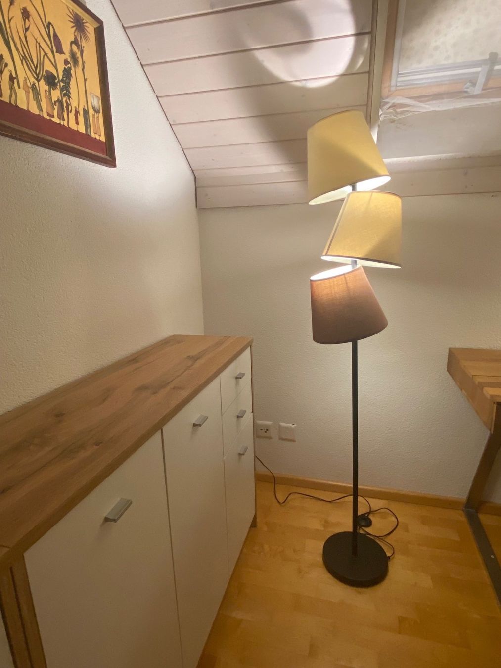 Interio Lampen: INTERIO Stehlampe mit 3 Lampenschirmen – Gebraucht aus Hemmental von cat_9l7f