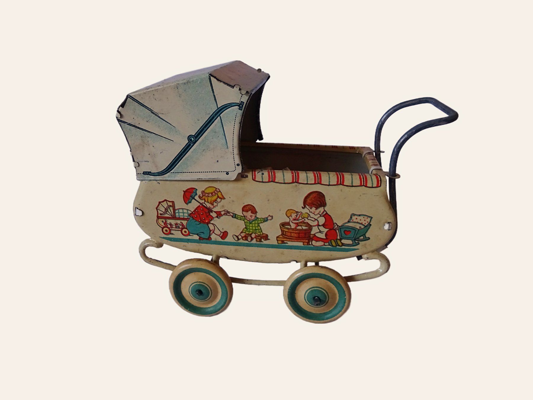 Carrozzine per bambole: Puppenwagen Blech 30er-Jahre – Usato da Lengnau BE venduto da Muggi7