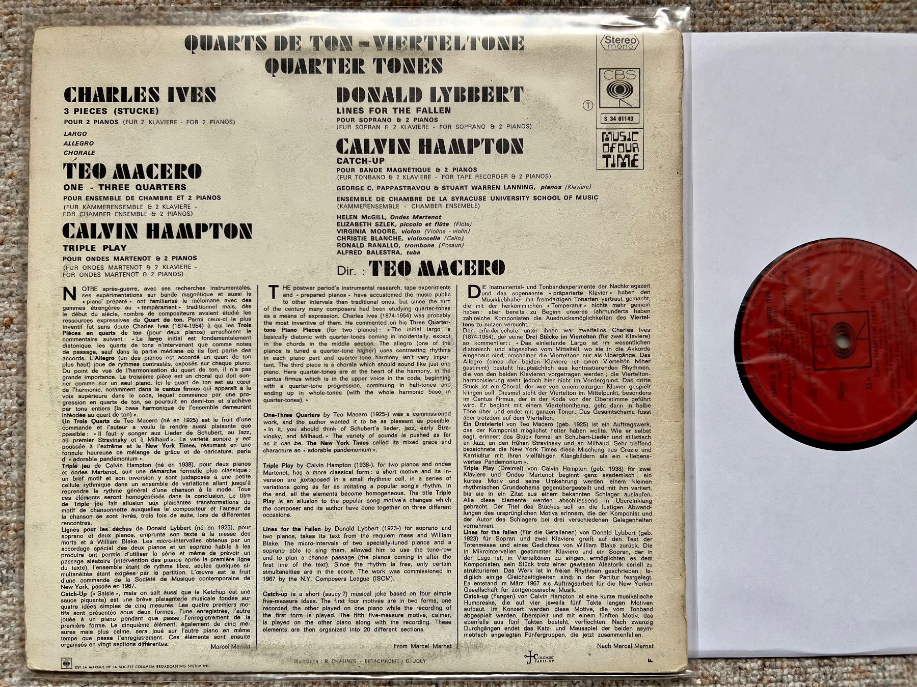 Dischi in vinile: LP Experimental Vierteltöne Charles Ives Teo Macero Lybbert – Usato da Unterseen venduto da vinylmore 1