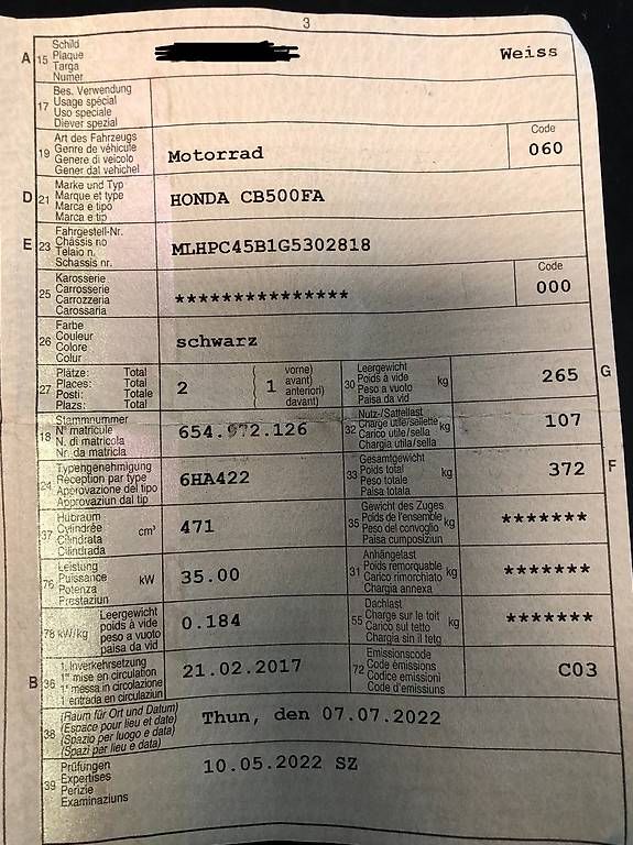 Honda Strada: Honda CB 500 FA – Usato da Worb venduto da Reica 3