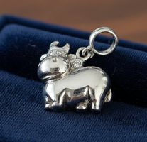 Silber 925 Anhänger "Kuh" (rhodiniert)