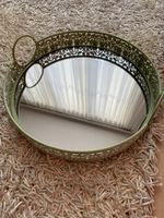 Serviertablett aus Glas und Eisen