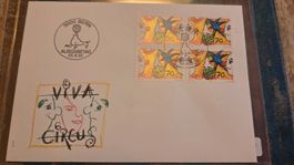 1992 FDC Abart Clown weisses Auge