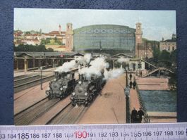 ZÜRICH BAHNHOFPERIODE 1871-1902 2 DAMPFZÜGE AK ZH REPRO