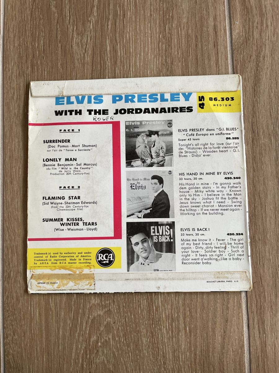 Dischi in vinile: Vinyle Elvis Presley - Surrender & 3 autres – Usato da Lonay venduto da ju-71 1