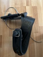 Cowboy Gürtel Halfter Set, Leder, Schwarz, Länge 95cm
