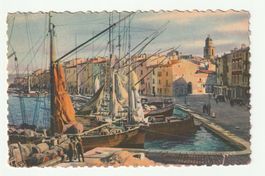 Postkarte Saint-Tropez Vue Générale du Port avec des Bateaux