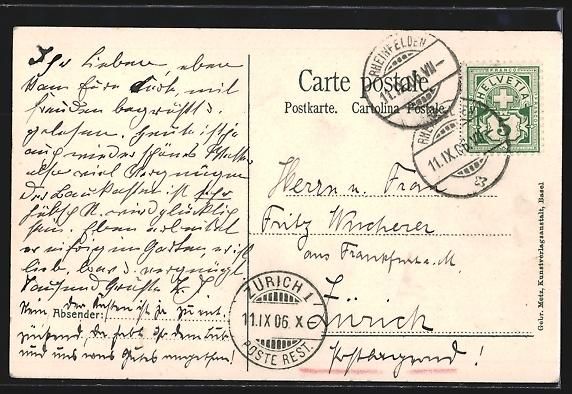 Cartoline postali: AK Rheinfelden, Martinskirche, 1906 – Usato da Berlin venduto da bartko-reher 1