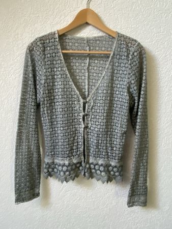 NILE Cardigan Strickjacke Grau Baumwolle ca. Gr. Top