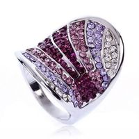 Ring Bague plaqué or blanc Swarovski Elements Gr. 56