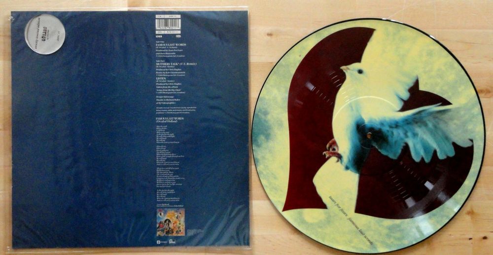 PICTURE LP TEARS FOR FEARS famous last words LIMITED UK 1990 Kaufen