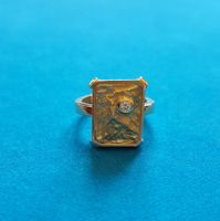18 Karat 750 Massiv Gold Unikat Ring Mit Diamant