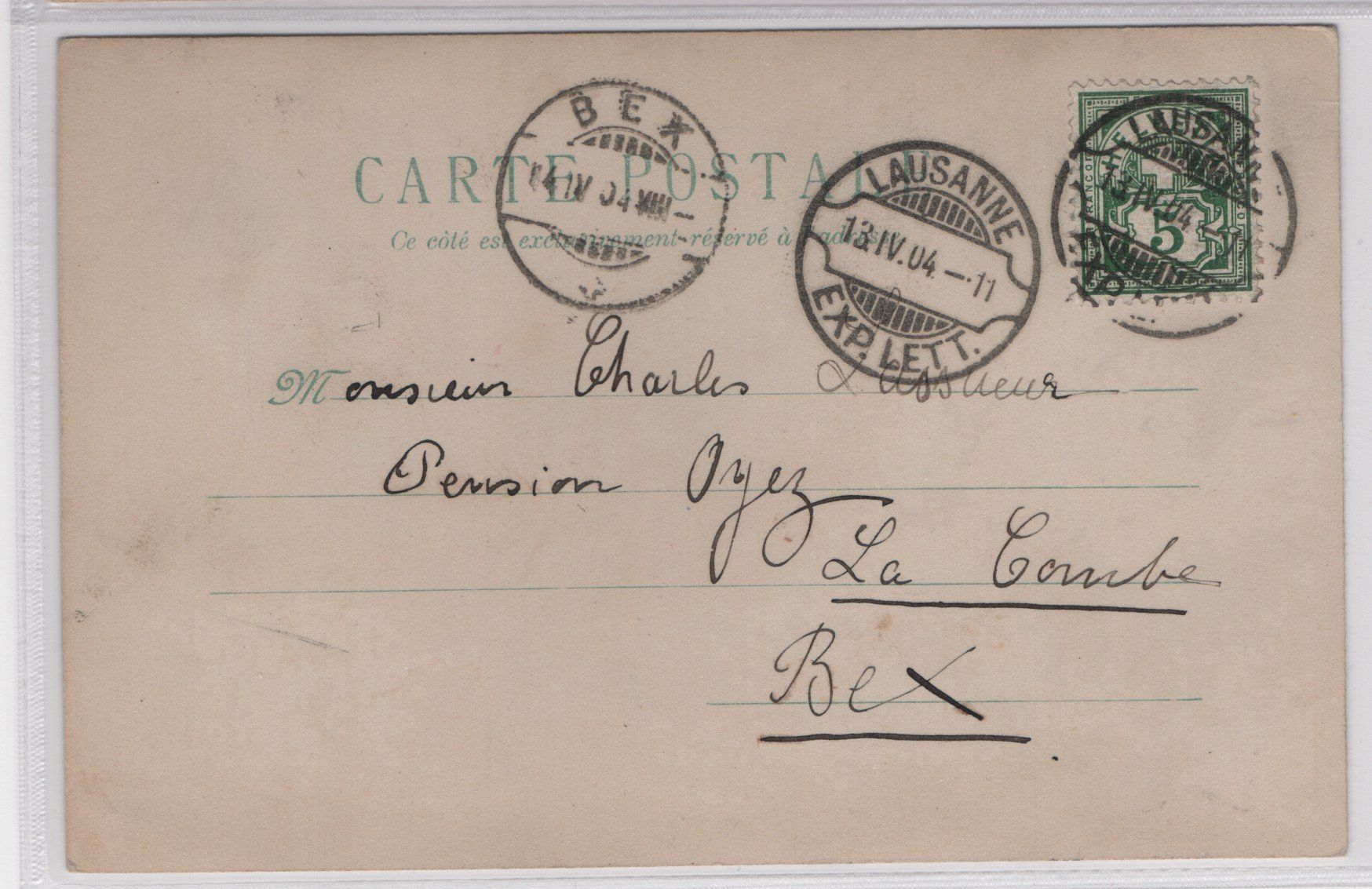 Cartoline postali: Ansichtskarte Blumenstrauss mit Rasierklingen-St. 13.IV.04 – Usato da Gordola venduto da tist 1
