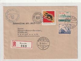Flugpost Brief-Buochs-Payerne-Langnau-Chargé-1941-Feldpost