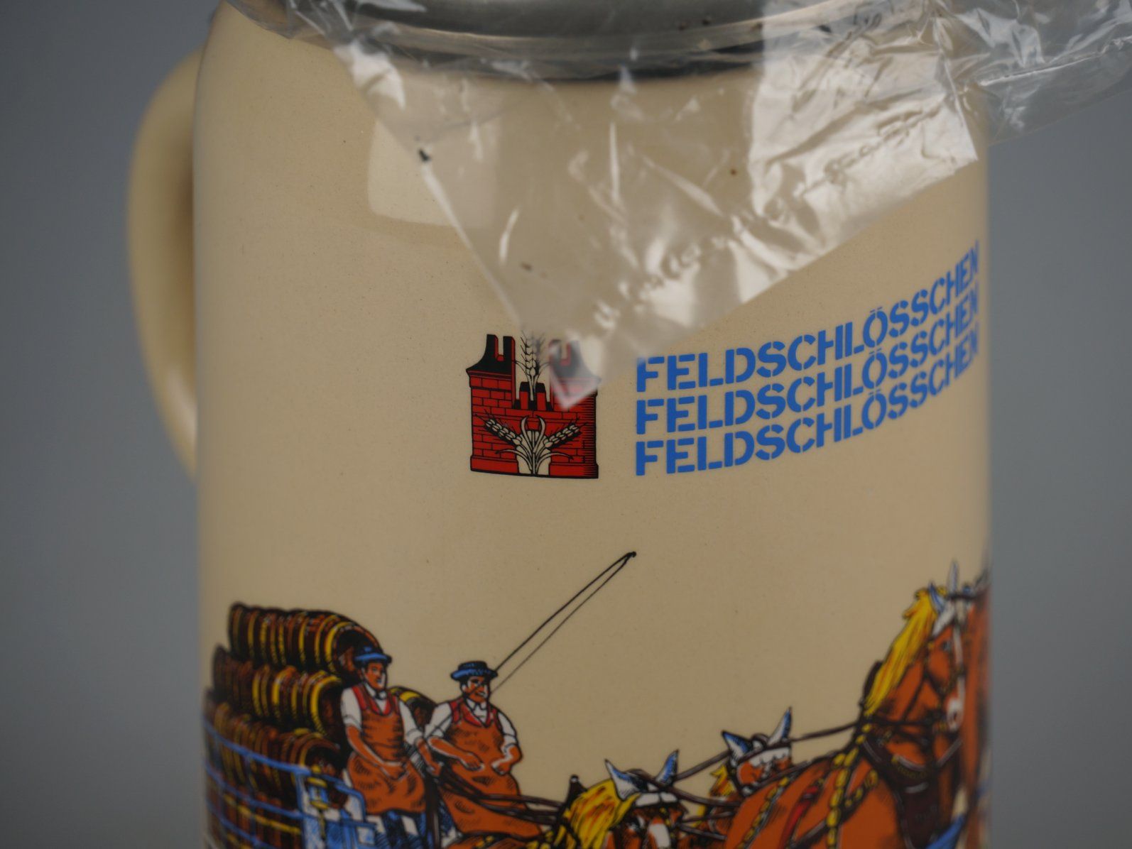 Feldschlösschen Bicchieri: Feldschlösschen 1l Bierkrug – Nuovo (secondo la descrizione) da Rüti ZH venduto da Restwert_Rueti_ZH 7
