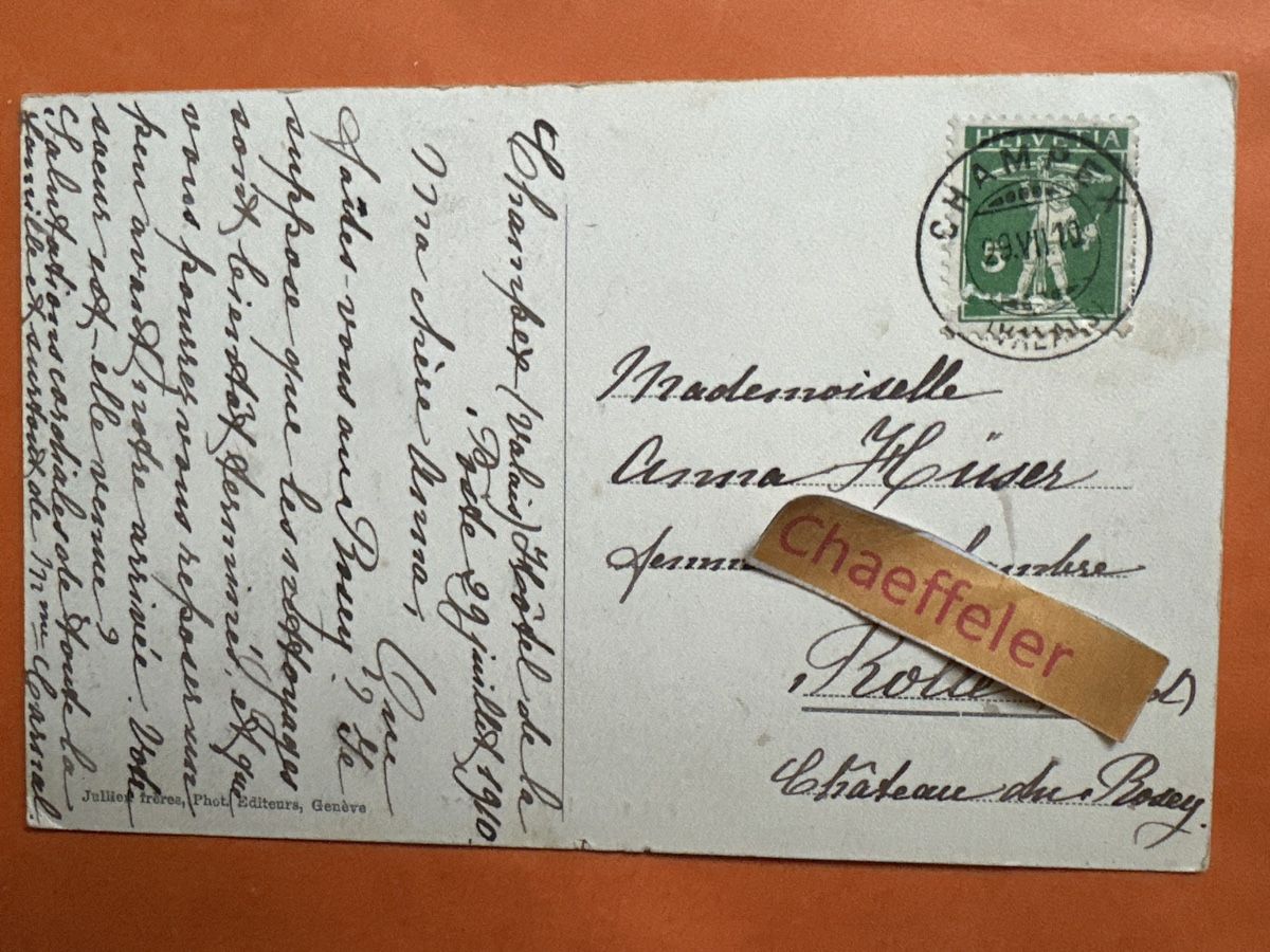 Ansichtskarten: 1910. J.J. 2452 Lac Champex – Gebraucht aus Zürich von Chaeffeler 1