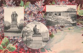 Genf (GE) Nationaldenkmal Rousseau Place Neuve Litho