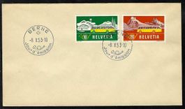 1953, 314-315, Serie auf FDC franz. BERNE (15937)