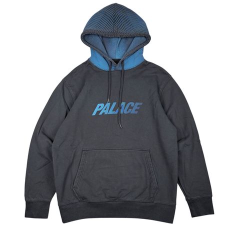 Pull à capuche Palace Noir et Bleu Vintage - M