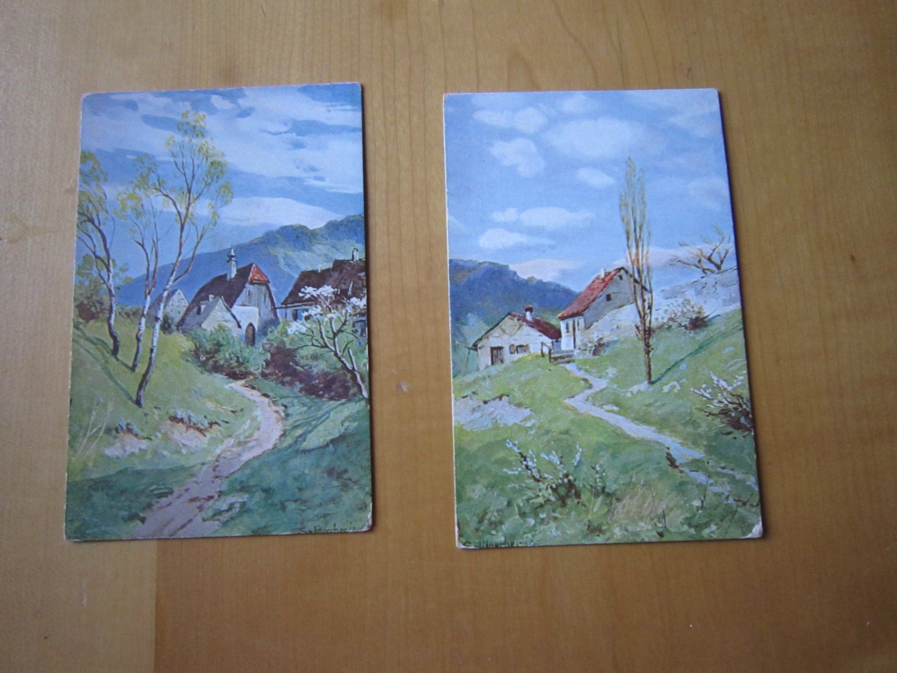 Cartes postales: No 11 zwei antike Postkarten Bergdörfer – D'occasion à Gordola par Polentaefung